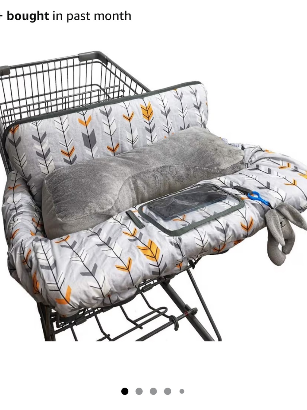 Gray and Yellow Baby Shopping Cart Cushion Cover